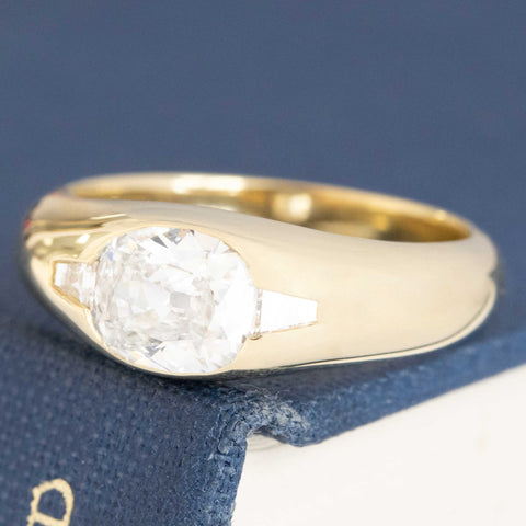1.10ctw Oval Old Mine Cut Diamond Ring