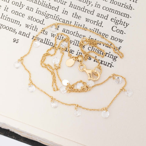 1.10ctw Round Rose Cut Pierced Diamond Necklace
