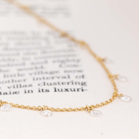 1.10ctw Round Rose Cut Pierced Diamond Necklace