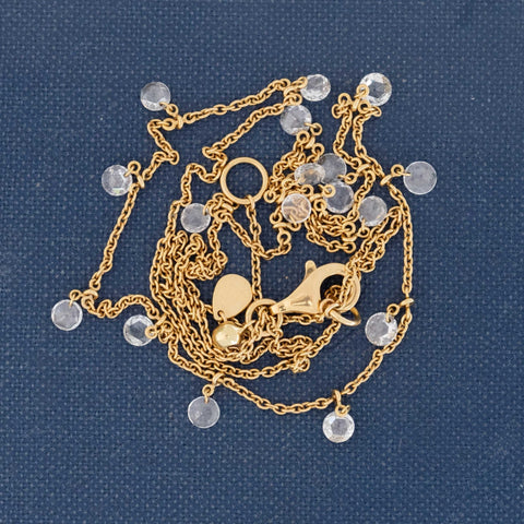 1.10ctw Round Rose Cut Pierced Diamond Necklace