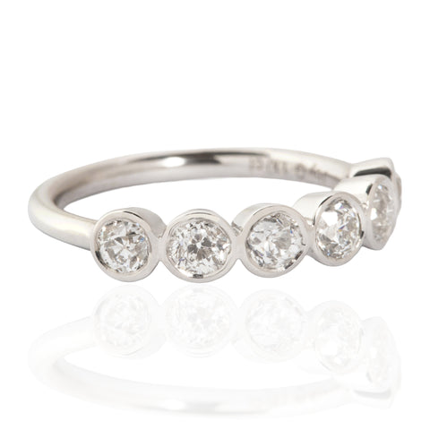 1.10ctw Old European Cut Diamond Bezel 6-Stone Band