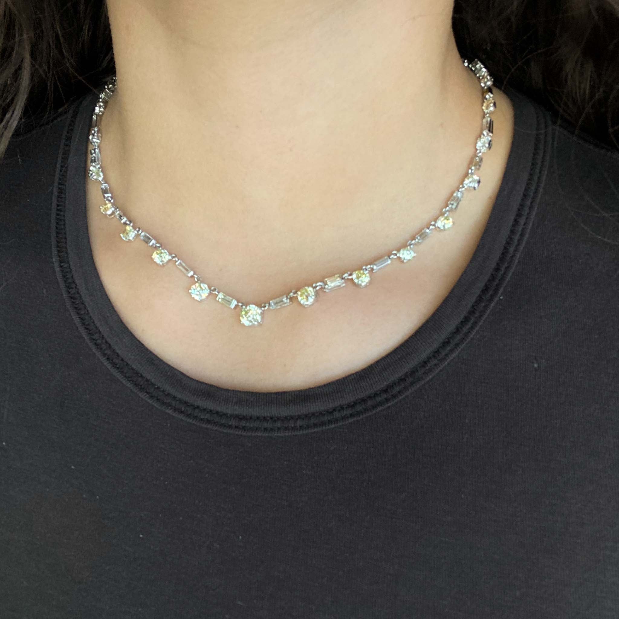 11.15ctw Graduated Mixed Cut Diamond Conversion Necklace