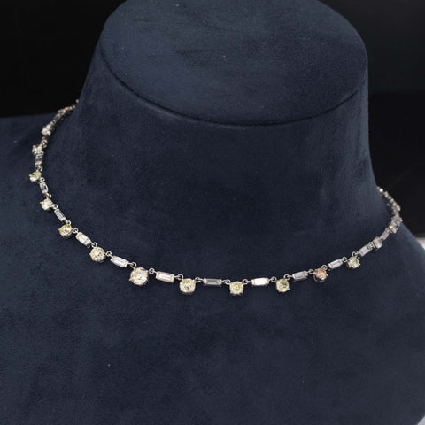 11.15ctw Graduated Mixed Cut Diamond Conversion Necklace