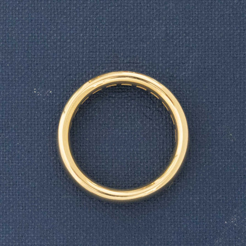 Side view of 1.11ctw French Baguette Cut Diamond Half Eternity Band, natural Earth-mined Baguette Cut Diamonds in yellow gold
