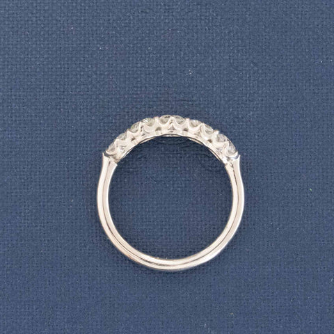Side view of 1.11ctw Old European Cut Diamond 5-Stone Band, vintage-inspired band with Old European Cut Diamonds, crafted in platinum