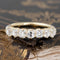 1.11ctw Old Mine Cut Diamond 7-Stone Band with Old Mine Cut Diamonds in yellow gold, antique-inspired one-of-a-kind wedding band