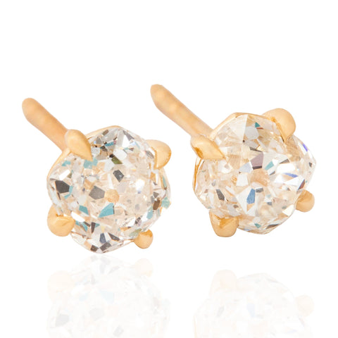1.11ctw Old Mine Cut Diamond Stud Earrings