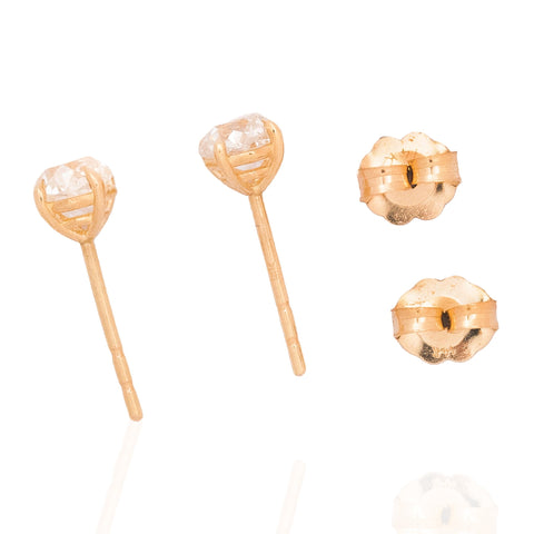 1.11ctw Old Mine Cut Diamond Stud Earrings