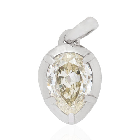 1.13ct Pear Cut Diamond Collet Charm