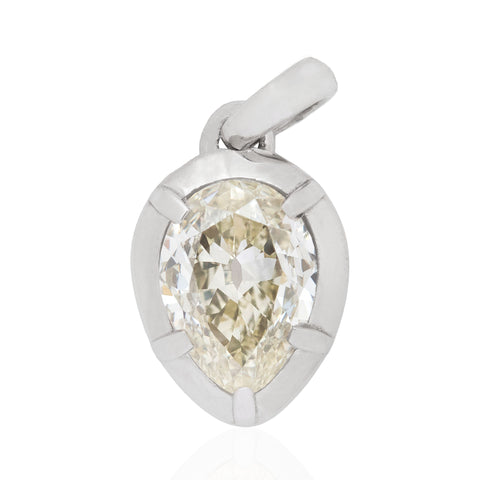 1.13ct Pear Cut Diamond Collet Charm