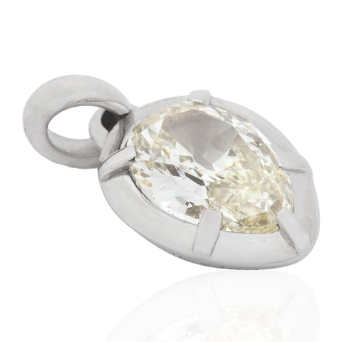 1.13ct Pear Cut Diamond Collet Charm