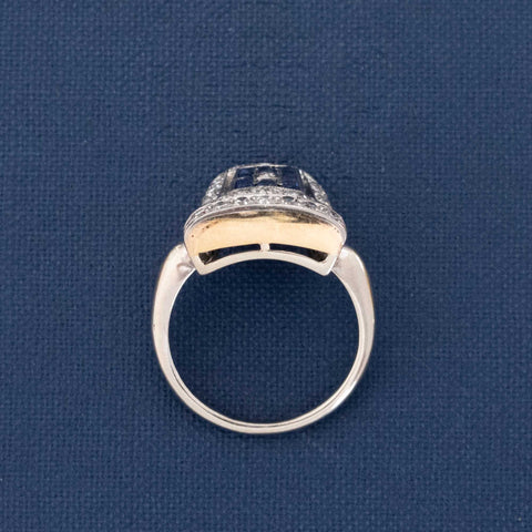 1.13ctw Art Deco B Letter Diamond & Sapphire Cluster Ring