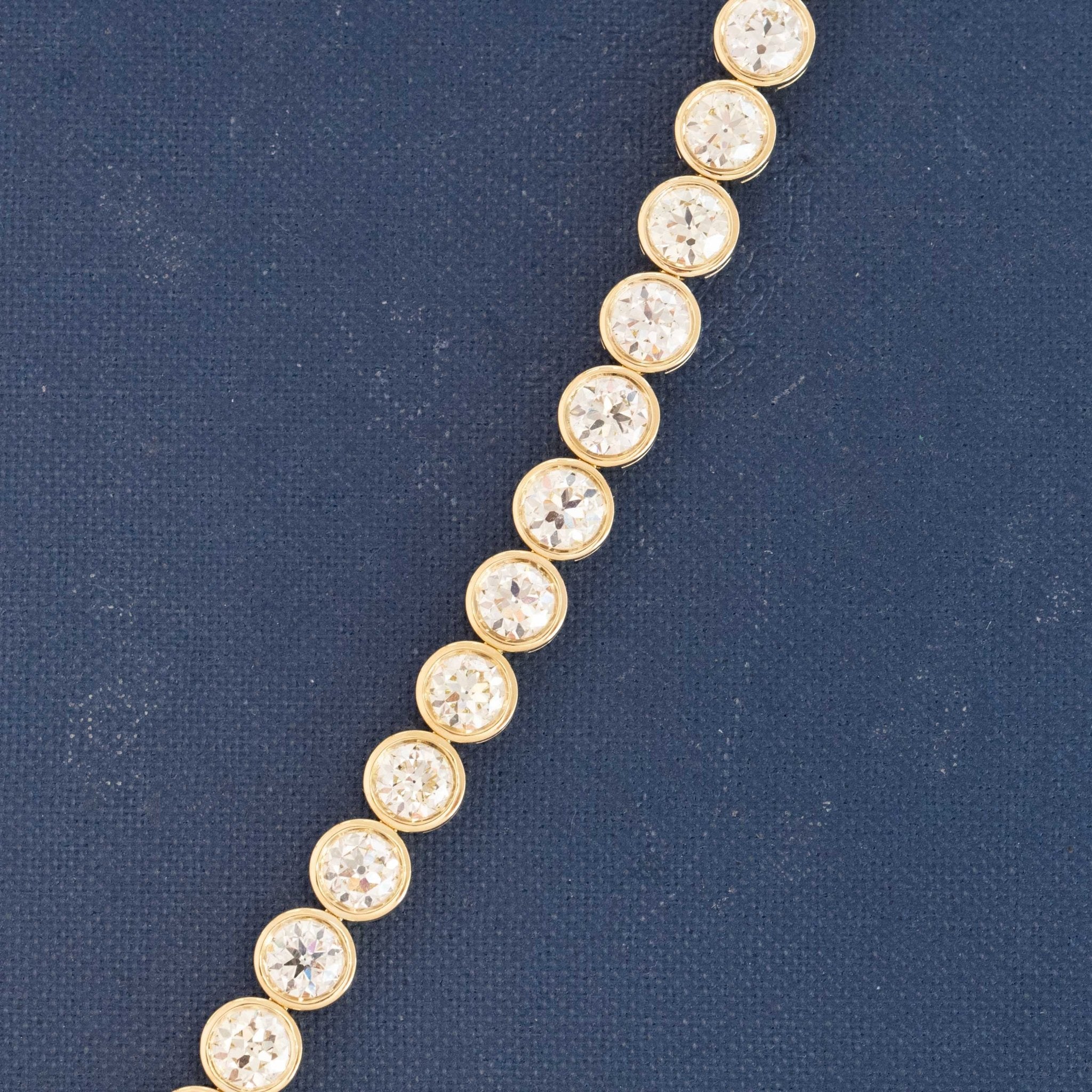 11.44ctw Old European Cut Diamond Tennis Bezel Bracelet