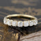 1.14ctw Old Mine Cut Diamond 7-Stone Band with Old Mine Cut Diamonds in yellow gold, antique-inspired one-of-a-kind wedding band