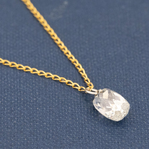 1.15ct Antique Briolette Cut Diamond Pendant