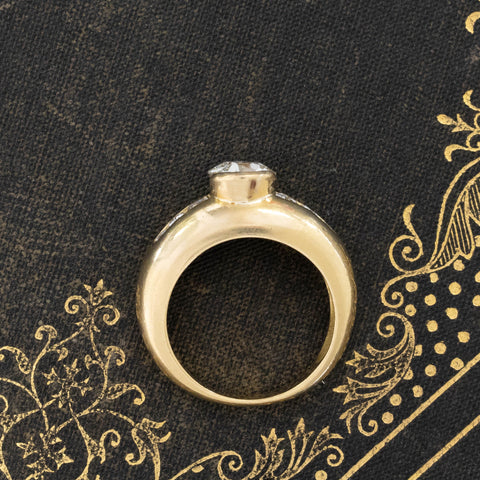 1.15ct Old European Cut Diamond Half-Bezel Ring, GIA K VS1