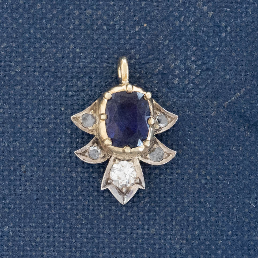 1.15ctw Antique Diamond & Sapphire Charm