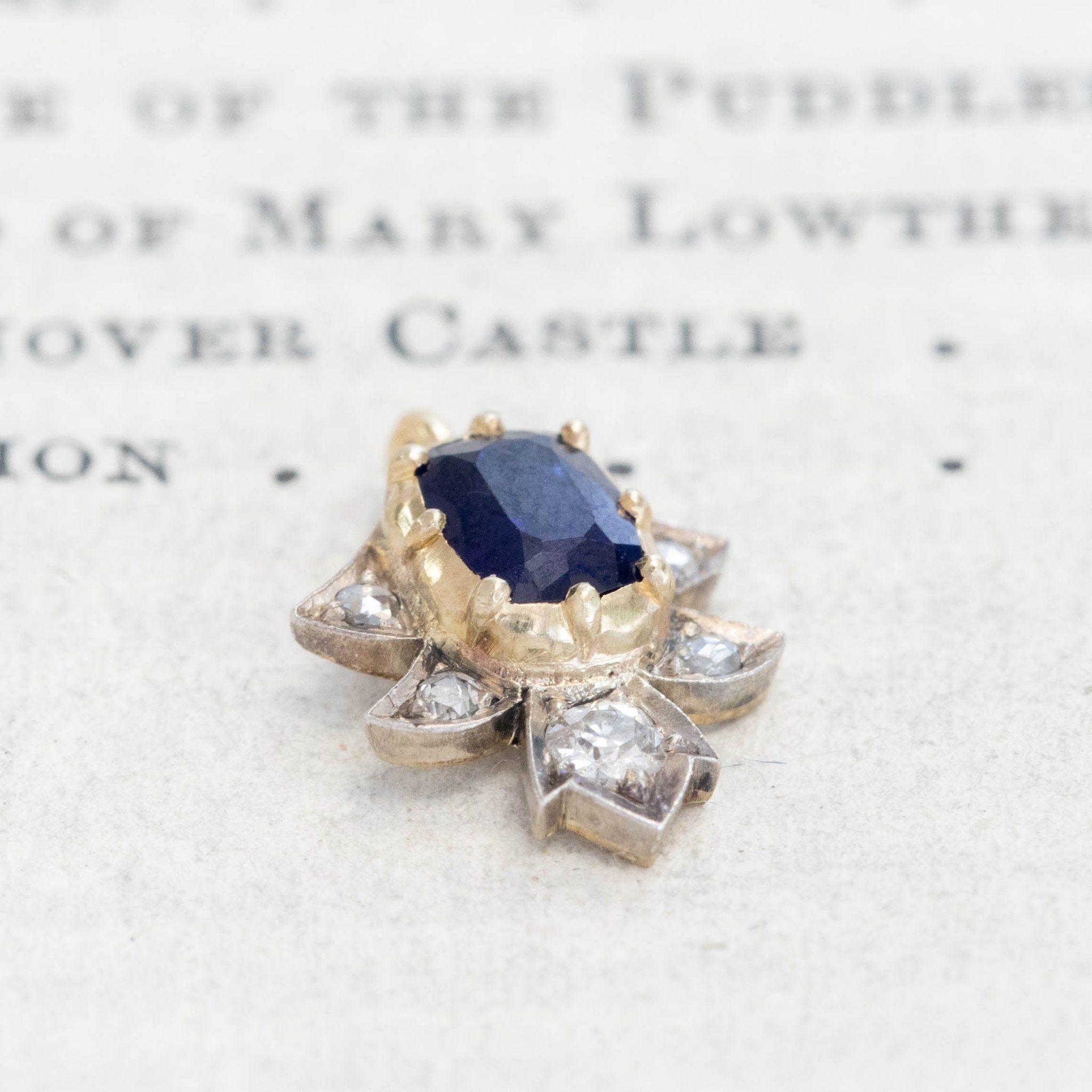 1.15ctw Antique Diamond & Sapphire Charm