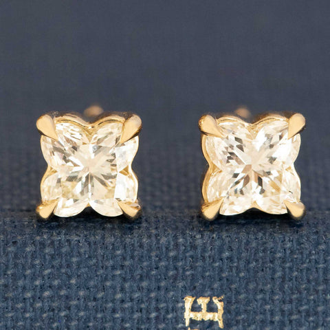 1.15ctw Lily Cut Diamond Stud Earrings