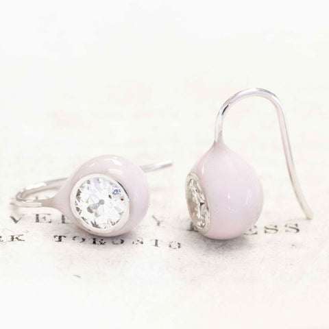 1.15ctw Old European Cut Diamond "Dot" Earrings