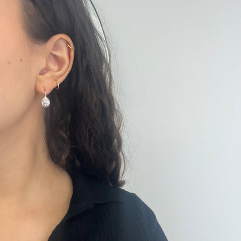 1.15ctw Old European Cut Diamond "Dot" Earrings