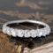 1.15ctw Old Mine Cut Diamond 9-Stone Half-Hoop Band with Old Mine Cut Diamonds in platinum, antique-inspired one-of-a-kind wedding band
