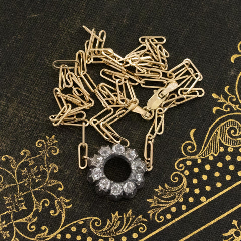 1.15ctw Victorian Diamond Flower Pendant