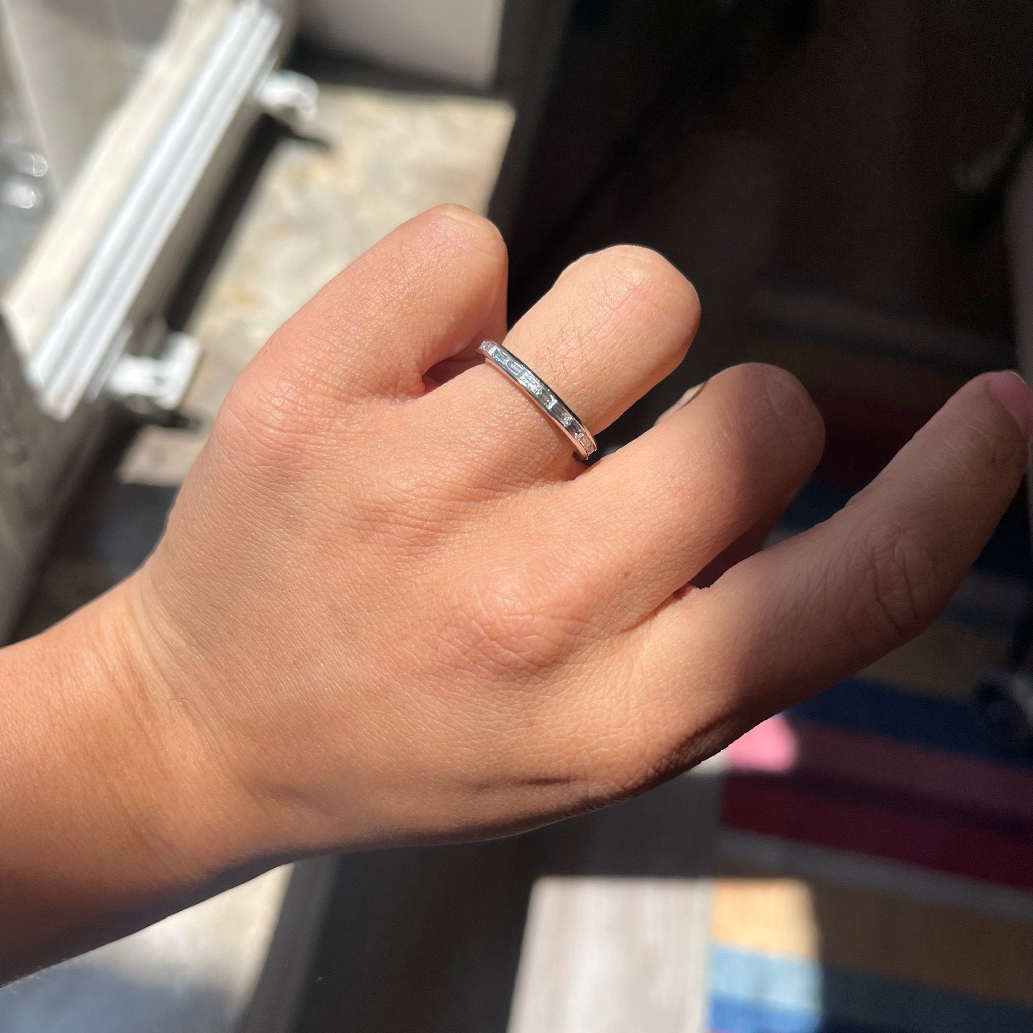 1.15ctw Vintage Baguette Diamond Eternity Band