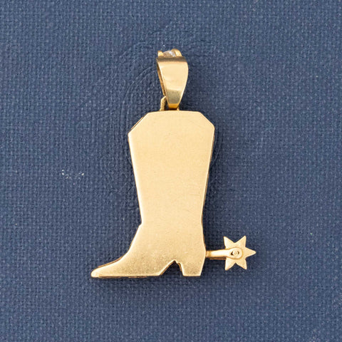 1.15ctw Vintage Diamond Pave Boot Pendant
