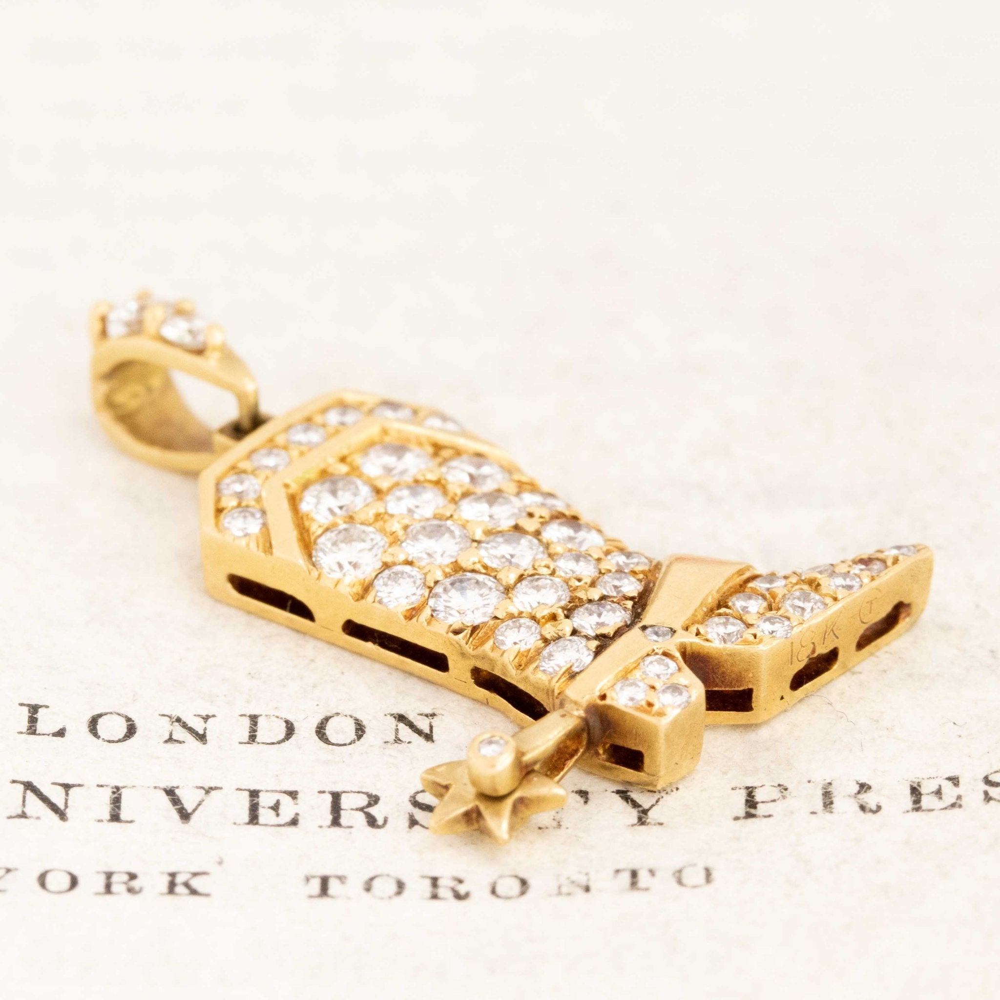 1.15ctw Vintage Diamond Pave Boot Pendant