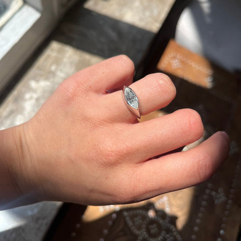 1.16ct Marquise Cut Diamond Bezel Ring