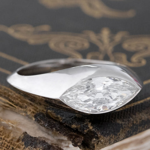 1.16ct Marquise Cut Diamond Bezel Ring