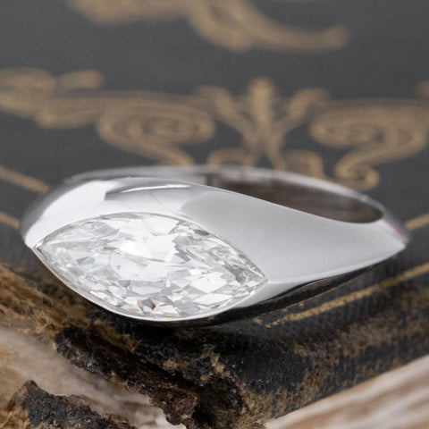 1.16ct Marquise Cut Diamond Bezel Ring