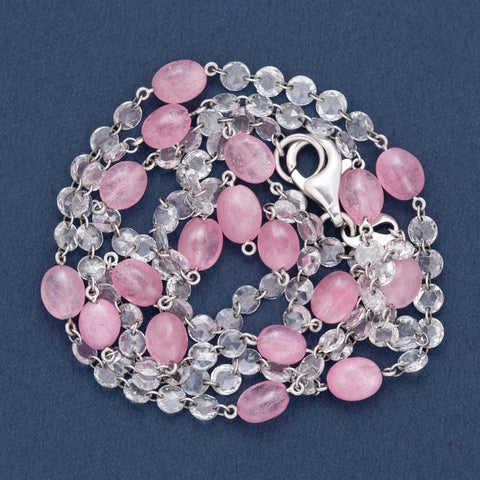 11.78ctw Rose Cut Diamond & Tourmaline Necklace