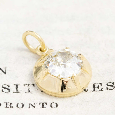 1.17ct Old European Cut Diamond Collet Pendant, GIA M SI1