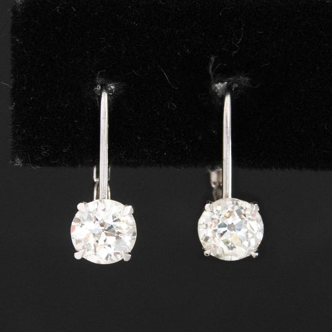 1.16ctw Old European Cut Diamond Dormeuse Earrings