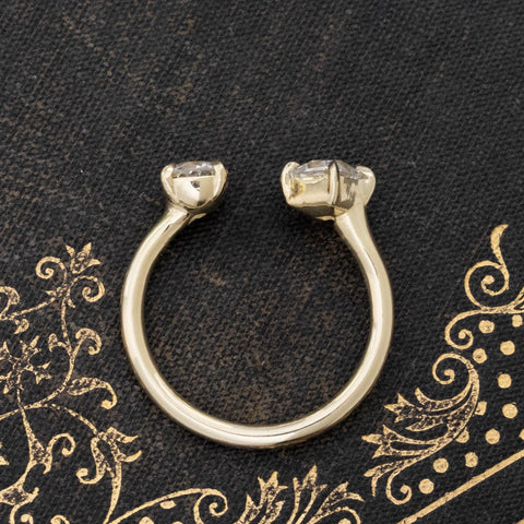 1.17CTW OLD EUROPEAN & FRENCH CUT DIAMOND TOI ET MOI