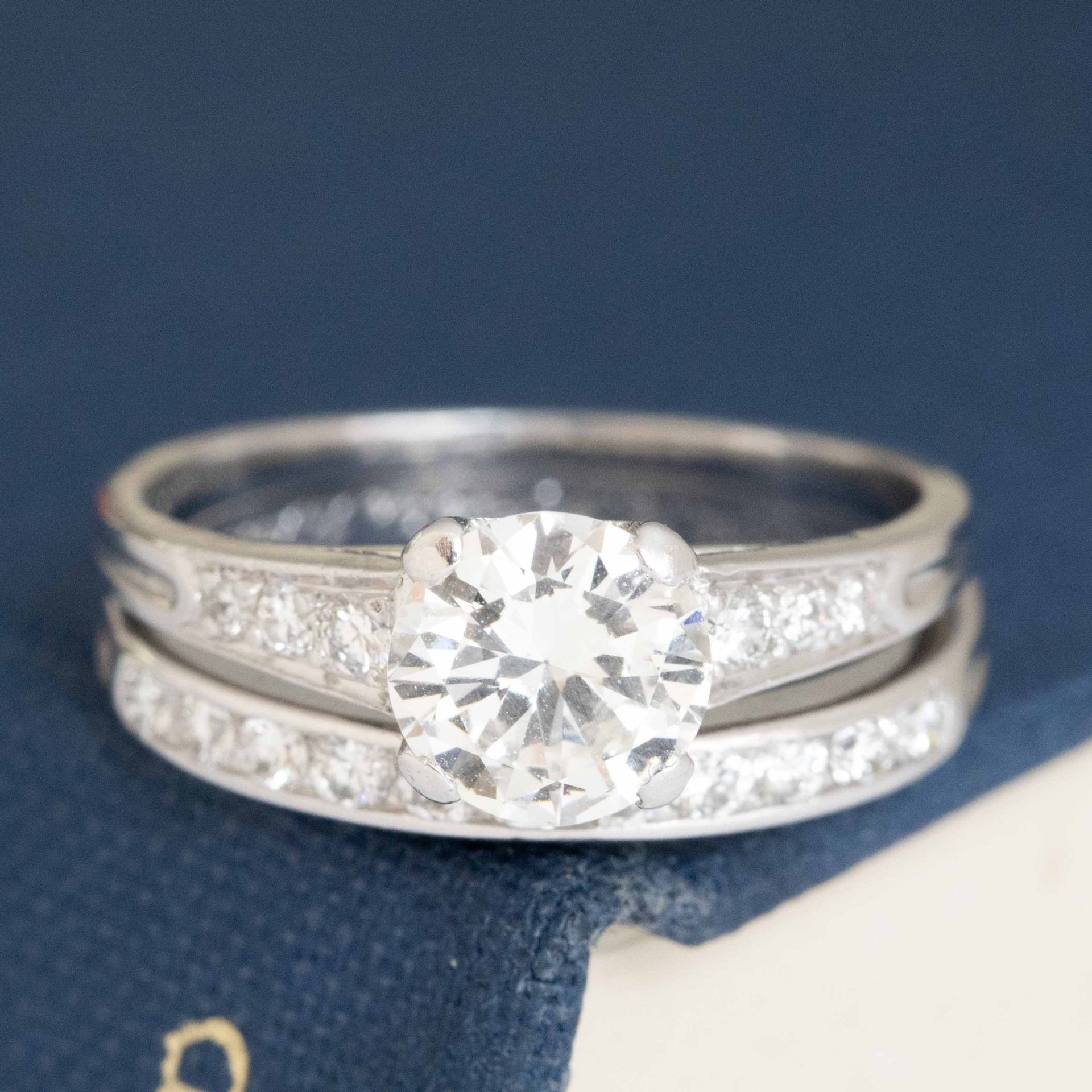 Vintage Round Diamond Wedding Set by Tiffany