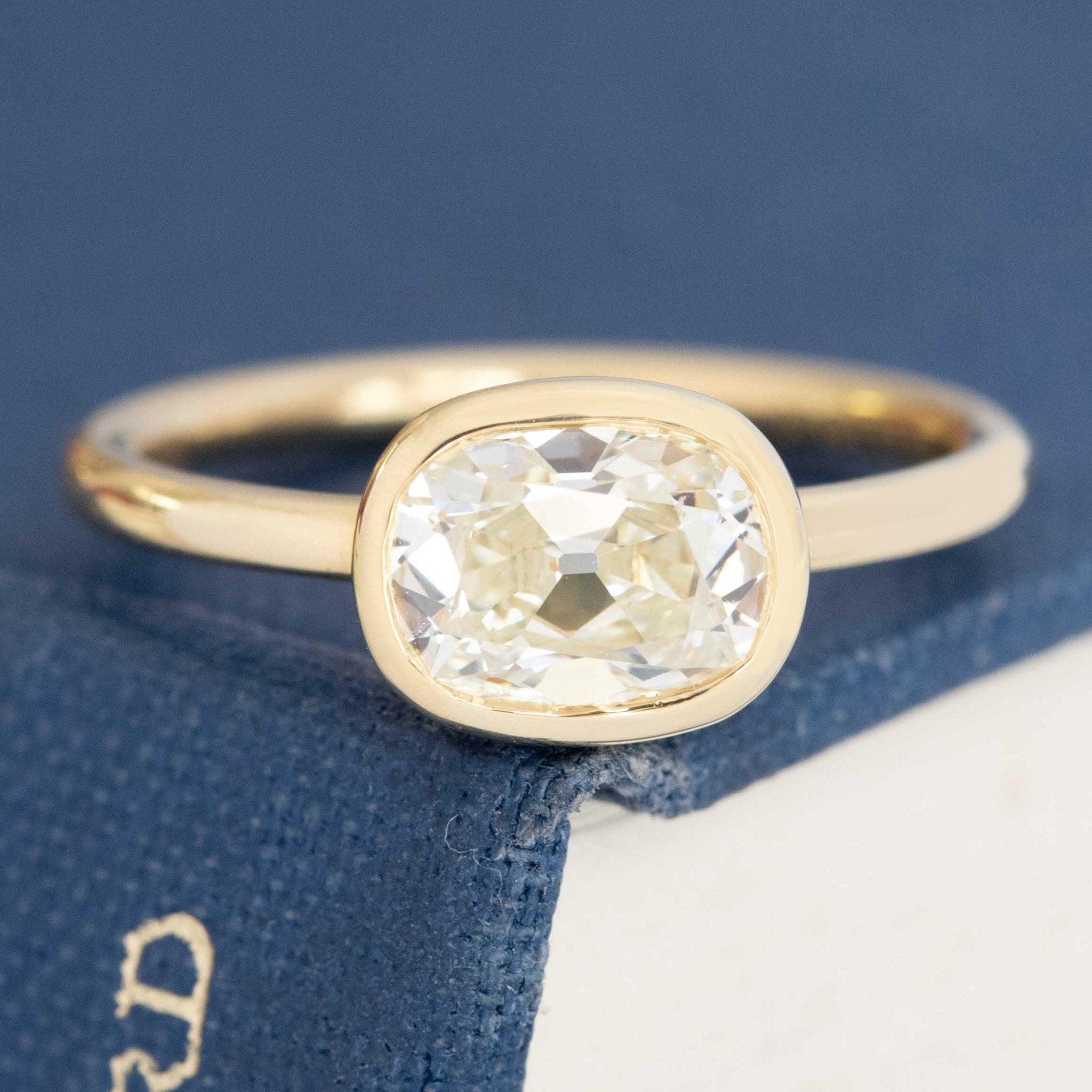 1.19ct Oval Old Mine Cut Diamond Solitaire, GIA L VS1