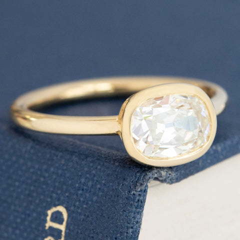 1.19ct Oval Old Mine Cut Diamond Solitaire, GIA L VS1