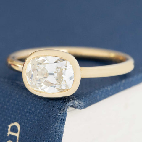 1.19ct Oval Old Mine Cut Diamond Solitaire, GIA L VS1