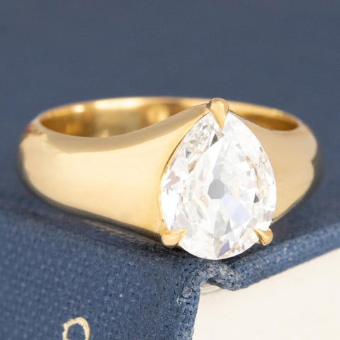 1.19ct Pear Cut Diamond Solitaire, GIA H SI1