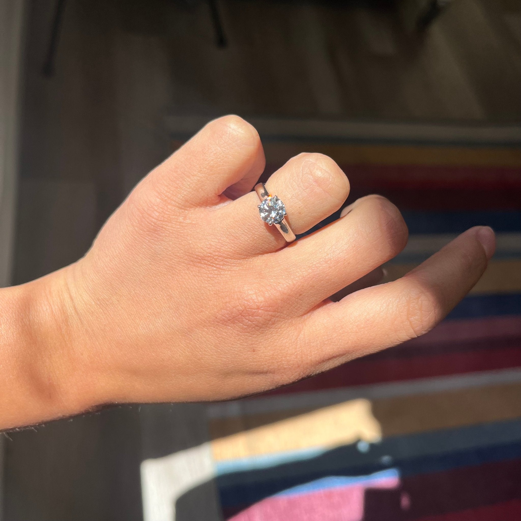 1.19ct Transitional Cut Diamond Solitaire, GIA E VS1