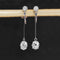1.19ctw Antique Oval Cushion Cut Diamond Long Drop Earrings