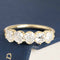 1.19ctw Old European Cut Diamond 5-Stone Band with Old Mine Cut Diamonds in yellow gold, antique-inspired one-of-a-kind wedding band