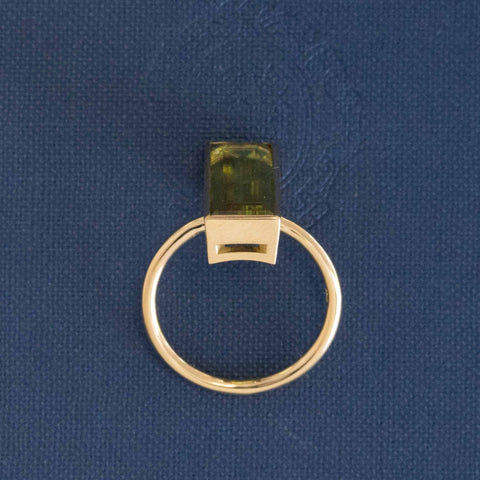 11ct Elongated Sphene Bezel Ring