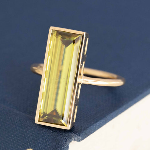 11ct Elongated Sphene Bezel Ring