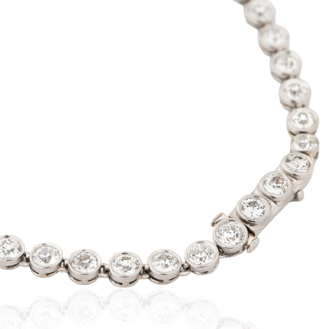 12.00ctw antique old European cut diamond bezel necklace in 18kt white gold and platinum, c. 1933 – alternate view 4