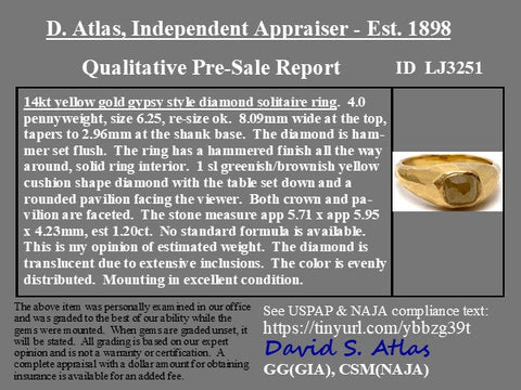 1.20ct Rustic Diamond Hammered Ring