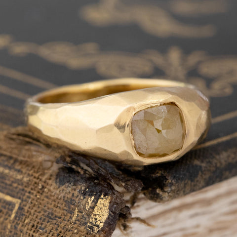 1.20ct Rustic Diamond Hammered Ring